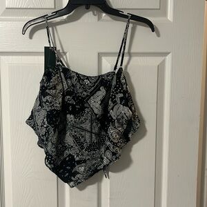 Back and white paisley bandana style shirt